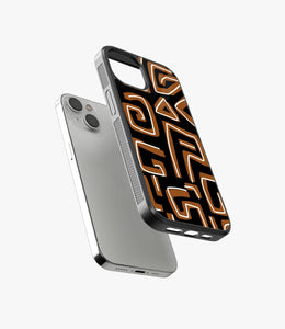 Abstract Black/Brown Pattern Glass Case