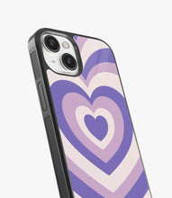 Load image into Gallery viewer, Y2K Pastel Purple Retro Hearts Glass Case
