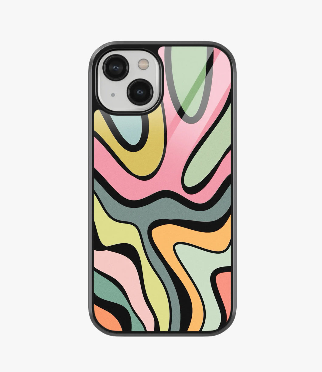 Abstract Grunge Waves Pattern Glass Case