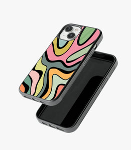 Abstract Grunge Waves Pattern Glass Case