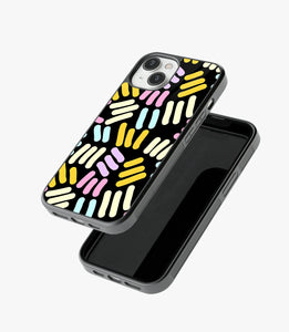 Abstract Quantum Lines Pattern Glass Case