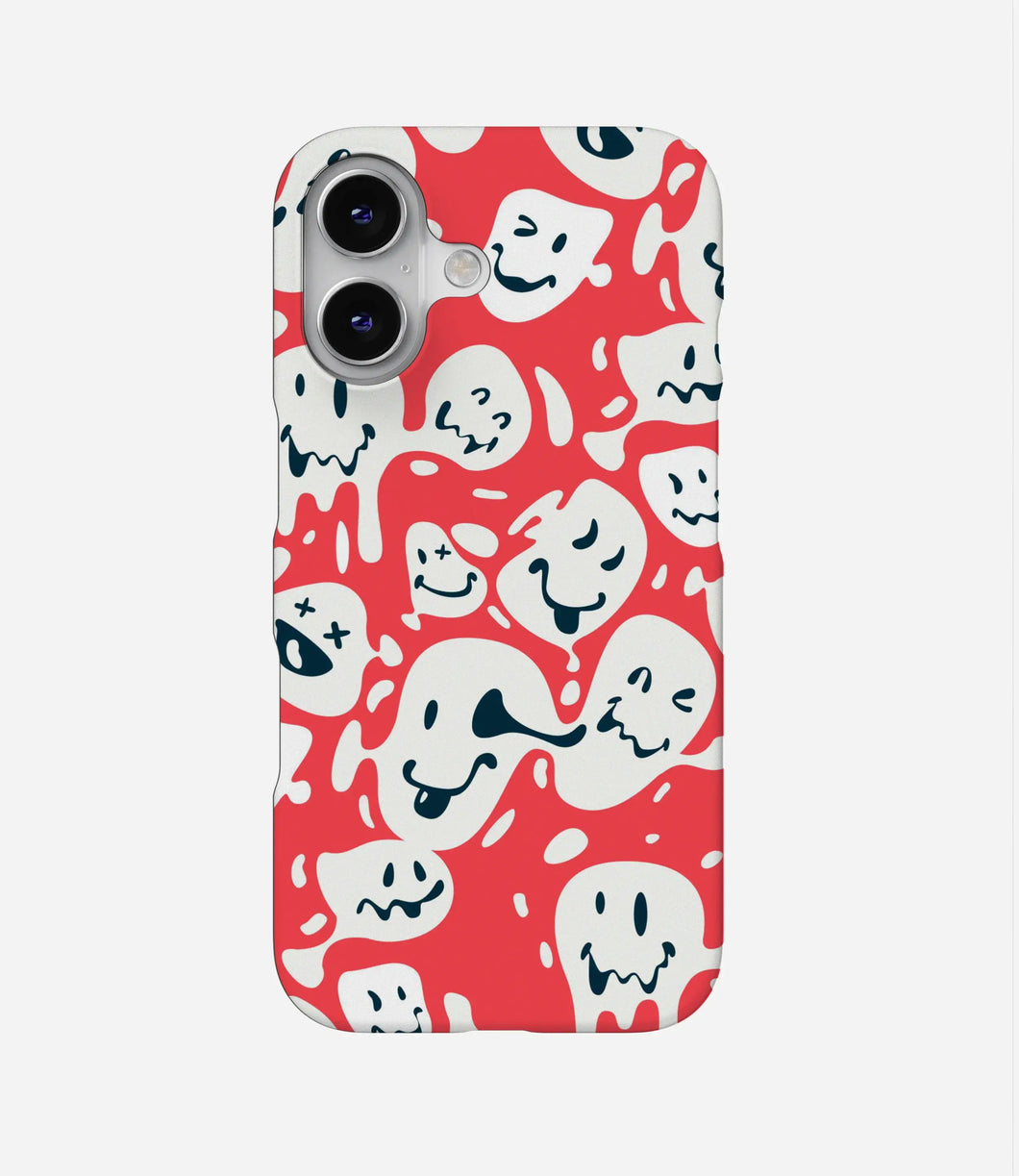 Distorted Smileys Doodle Phone Case