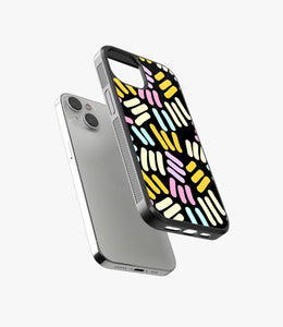 Abstract Quantum Lines Pattern Glass Case