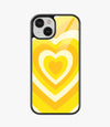 Y2K Yellow Hearts Glass Case