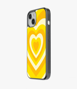 Y2K Yellow Hearts Glass Case