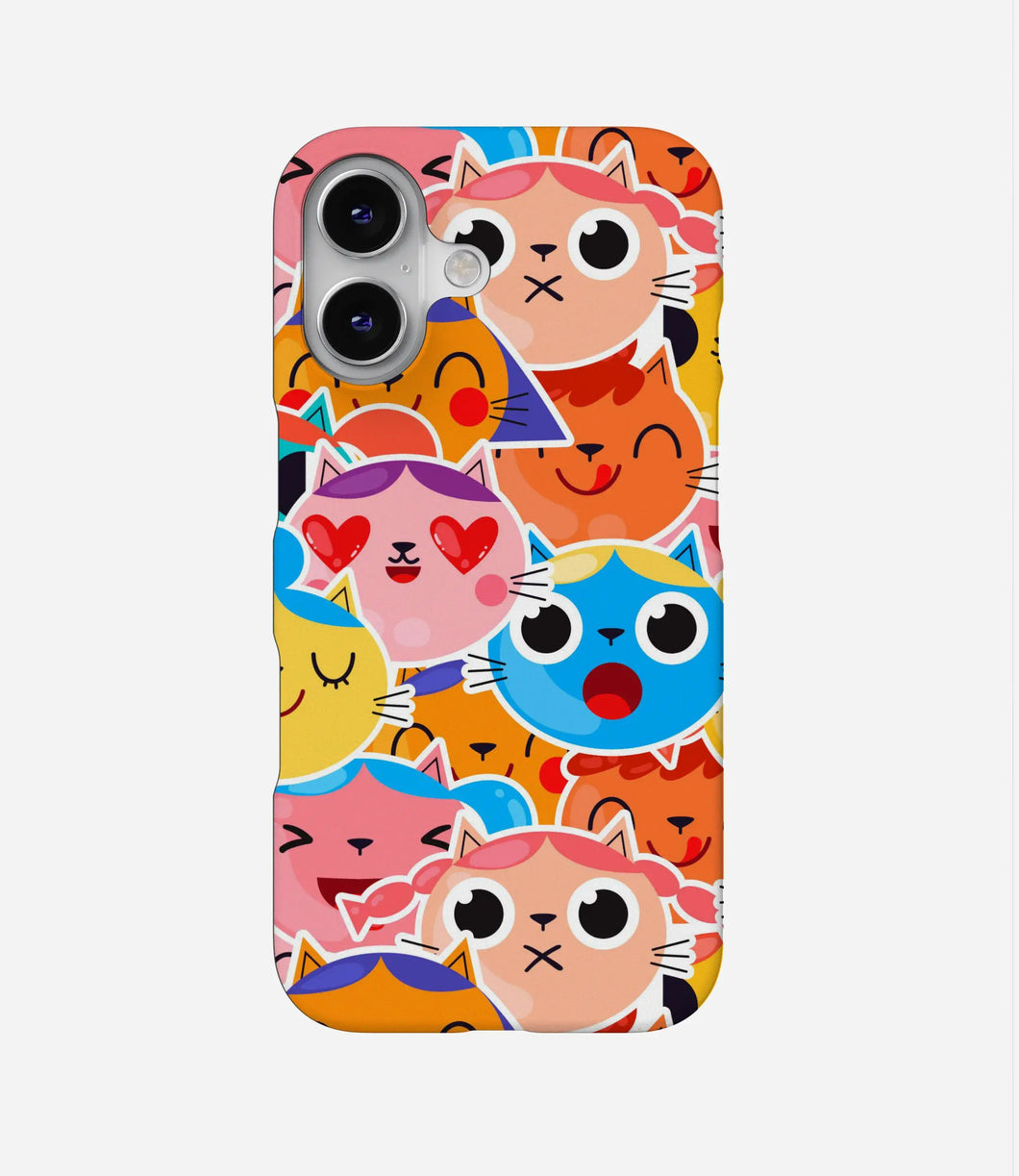 Cat Emoticons Doodle Phone Case