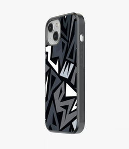 Abstract Black/Grey Geometric Pattern Glass Case