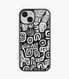 Abstract Black & White Pattern Glass Case