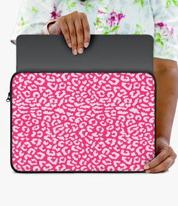 Pink Leopard Print Laptop Sleeve