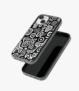 Abstract Black & White Pattern Glass Case