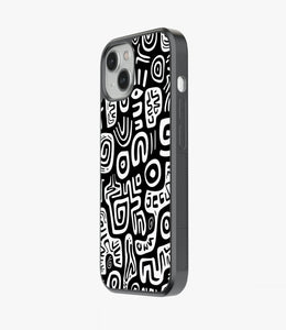 Abstract Black & White Pattern Glass Case