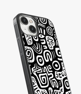 Abstract Black & White Pattern Glass Case