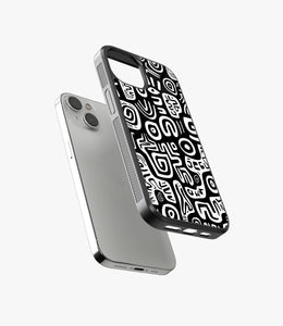 Abstract Black & White Pattern Glass Case