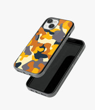 Load image into Gallery viewer, Yellow &amp; Orange Camo Glass Case
