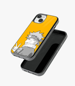 Yellow Naruto Art Glass Phone Case