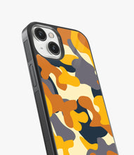 Load image into Gallery viewer, Yellow &amp; Orange Camo Glass Case
