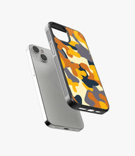 Load image into Gallery viewer, Yellow &amp; Orange Camo Glass Case
