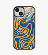 Abstract Yellow Fluid Pattern Glass Case