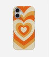 Y2K Orange Retro Hearts Phone Case