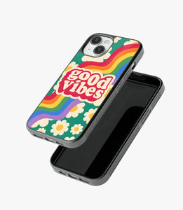 Good Vibes Rainbow Glass Case