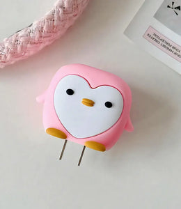 Pink Pretty Penguin Charger Case & Cable Protector (18W/20W)