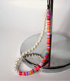 Half Pearl Half Rainbow Beaded Phone Charm