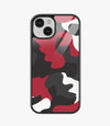 Red White & Black Camo Glass Case