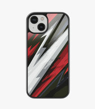 Load image into Gallery viewer, Abstract Red/Black Geometric Pattern Glass Case
