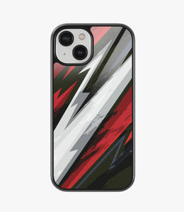 Abstract Red/Black Geometric Pattern Glass Case