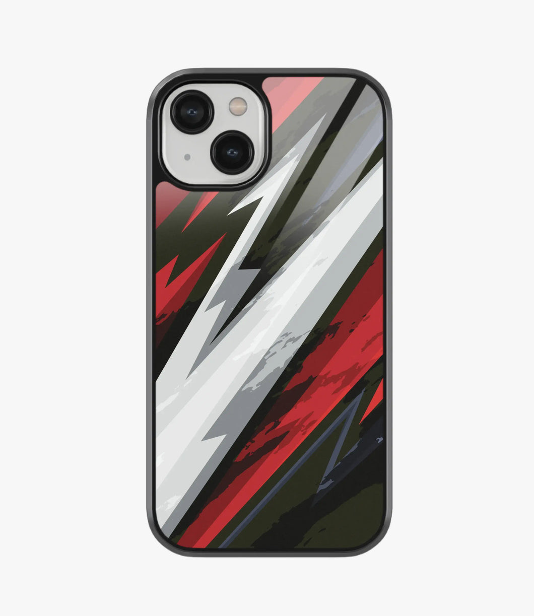 Abstract Red/Black Geometric Pattern Glass Case