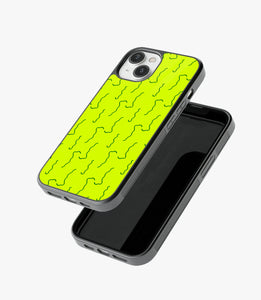 Neon Green Stroke Pattern Glass Case