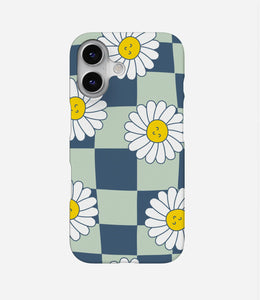 Chamomile Flowers Trippy Checkered Case