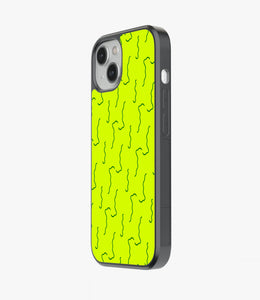 Neon Green Stroke Pattern Glass Case