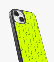 Load image into Gallery viewer, Neon Green Stroke Pattern Glass Case
