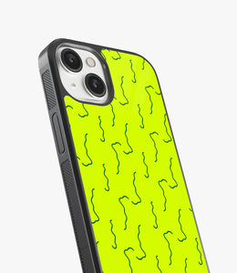 Neon Green Stroke Pattern Glass Case