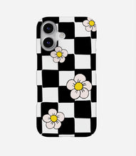 Load image into Gallery viewer, Black &amp; White Daisy Checkered Print Case
