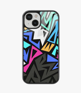 Abstract Colorful Geometric Pattern Glass Case