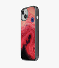 Load image into Gallery viewer, Vivid Burgundy Marble Glass Phone Case
