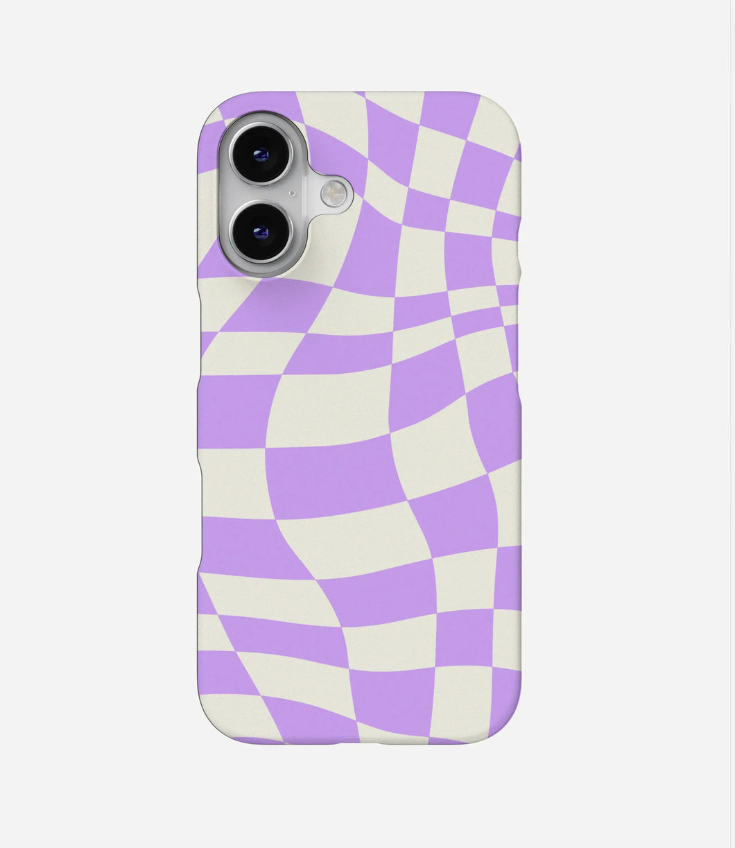 Lavender Checkered Print Case