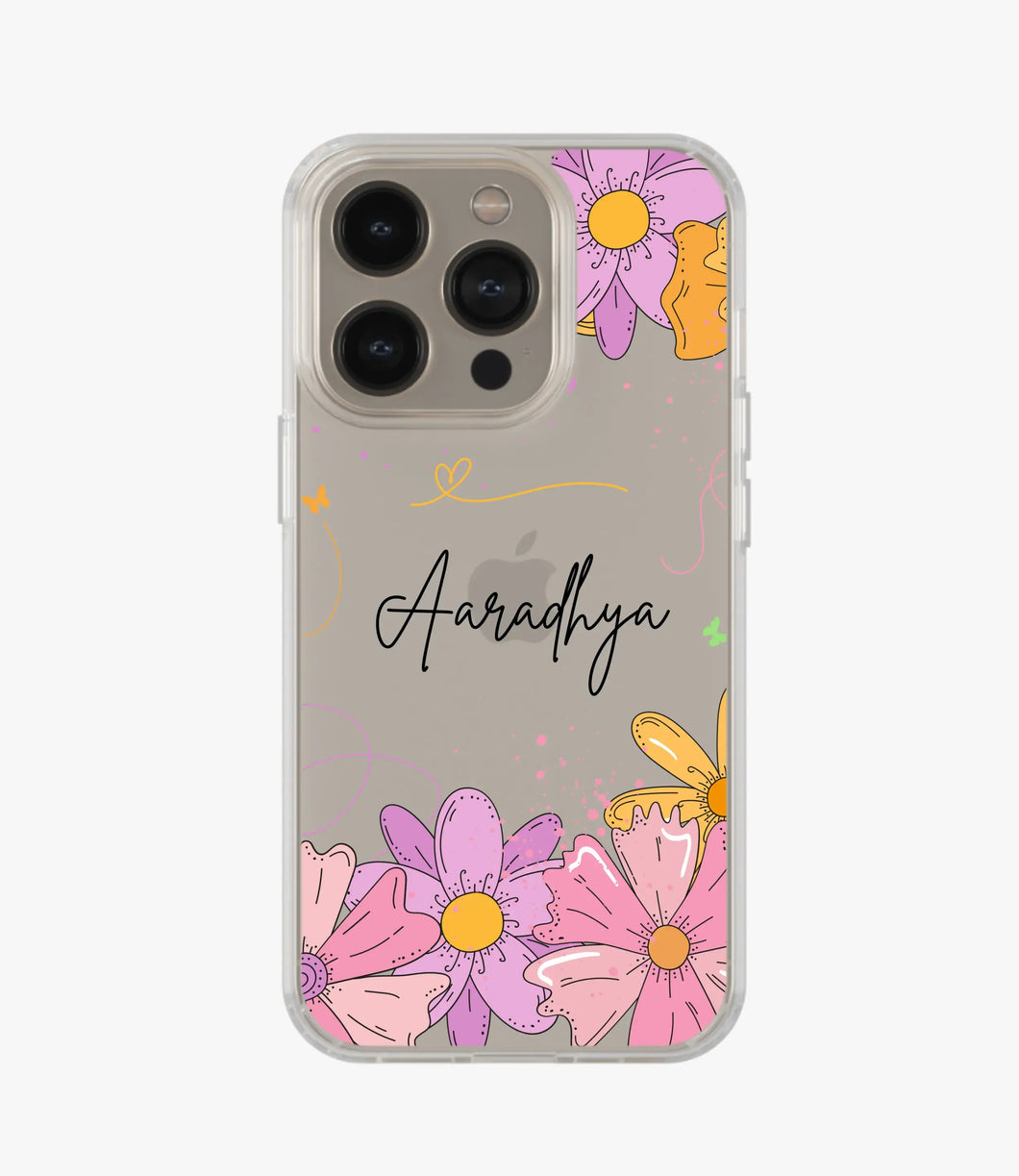 Floral Finesse Custom Name Silicone Case