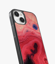 Load image into Gallery viewer, Vivid Burgundy Marble Glass Phone Case
