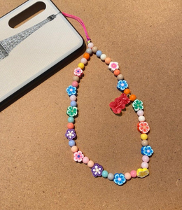 Blooming Buddy Bear Beaded Phone Charm