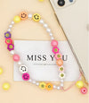 Colorful Smiley Beaded Phone Charm