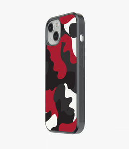 Red White & Black Camo Glass Case