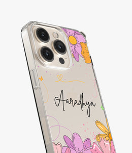 Floral Finesse Custom Name Silicone Case