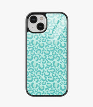 Load image into Gallery viewer, Aqua Leopard Print Glass Case
