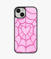 SpiderWeb Heart Glass Case