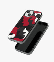 Load image into Gallery viewer, Red White &amp; Black Camo Glass Case
