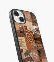 Load image into Gallery viewer, Moon Is Love Aesthetic Glass Phone Case
