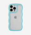 Sky Blue Wavy Clear Soft iPhone Case